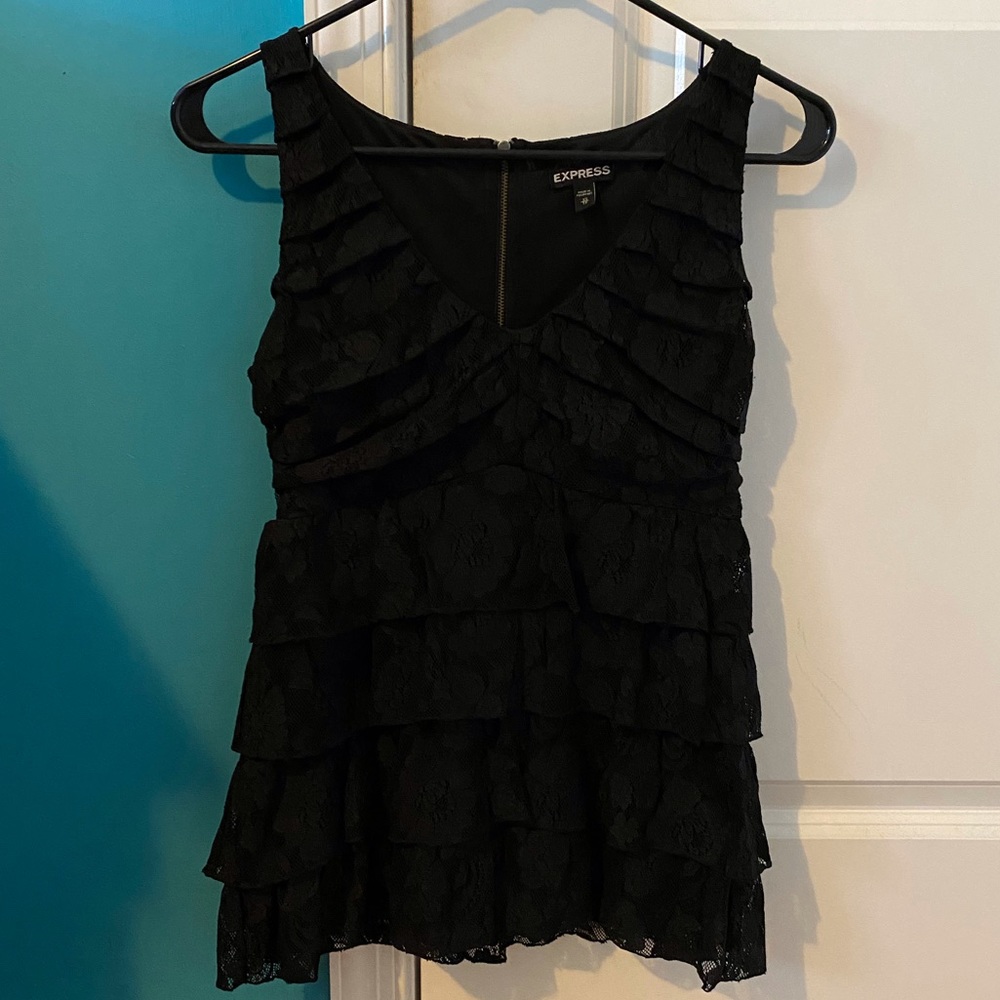 Express Lace Ruffle Tank Top